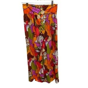 Cole of California vintage 70s beach skirt colorful neon floral women’s small